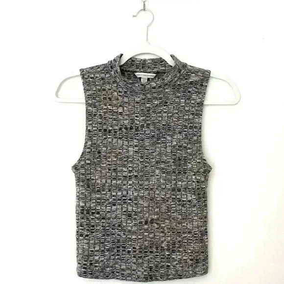 American Eagle AEO Gray Mock Neck Sleeveless Top Women’s Small - Picture 1 of 5